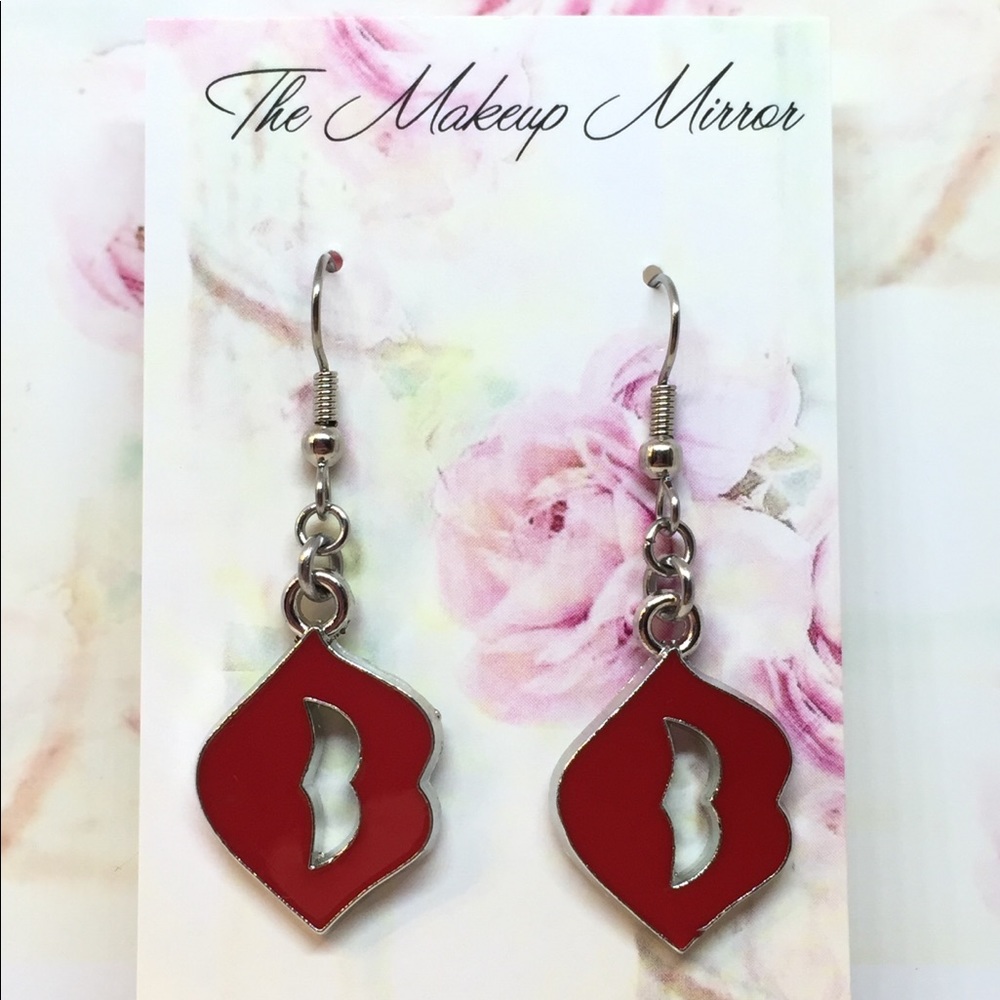 Red Lip Earrings NWT